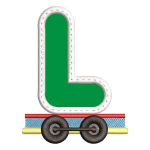 Monogram Train Letter L (Applique) Embroidery Design