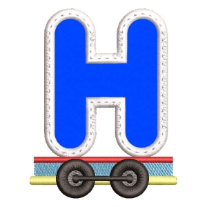 Monogram Train Letter H (Applique) Embroidery Design