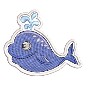 Seabed Whale (Patch) Embroidery Design