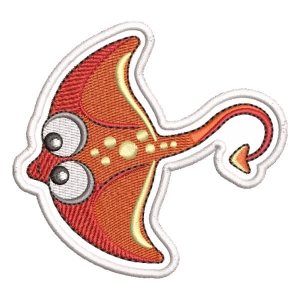 Seabed Manta Ray (Patch) Embroidery Design