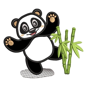 Panda Bear 4 (Applique) Embroidery Design