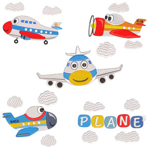Airplanes Embroidery Design Pack