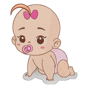 Girl with pacifier (Quick Stich) Embroidery Design