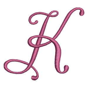 Font Vintage Letter K Embroidery Design