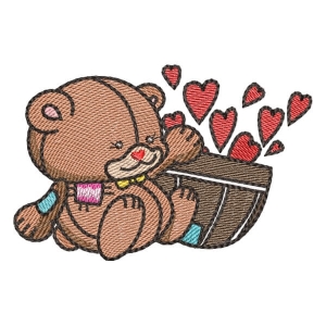 Cute teddy bear (Quick Stitch) Embroidery Design