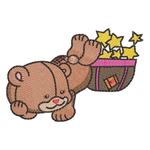 Cute teddy bear (Quick Stitch) Embroidery Design