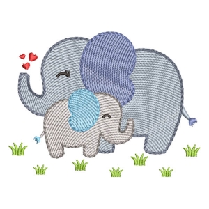 Matriz de bordado Mamãe Elefante (Pontos leves)