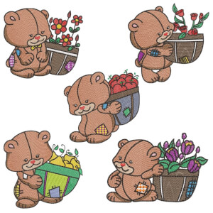 Teddy Bear (Quick Stitch) Embroidery Design Pack