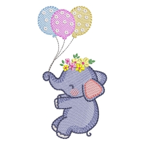 Baby Elephant (Quick Stitch) Embroidery Design