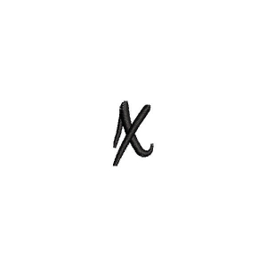 Matriz de bordado Alfabeto Manuscrito Letra x