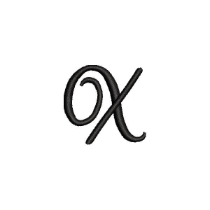 Matriz de bordado Alfabeto Manuscrito Letra X