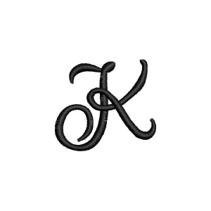 Matriz de bordado Alfabeto Manuscrito Letra K