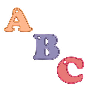 Key Chain Alphabet Embroidery Design Pack