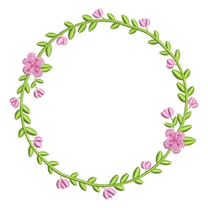 Floral Frame Embroidery Design