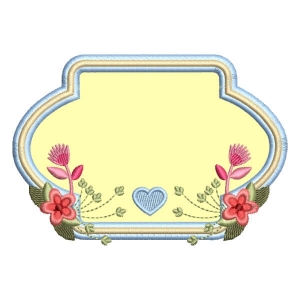 Floral Frame Applique Embroidery Design