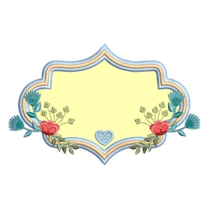 Floral Frame Applique Embroidery Design