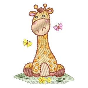 Matriz de bordado Girafa Fofa (Pontos Leves)