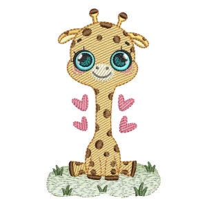 Cute giraffe (quick stitch) Embroidery Design