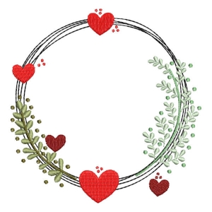 Closed Love Frame Embroidery Design