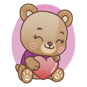 Happy little bear (Quick stitch) Embroidery Design