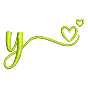 Cursive letter y (with glyph) Embroidery Design