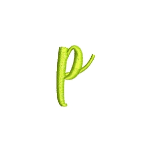 Cursive letter p Embroidery Design