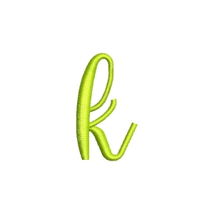 Cursive letter k Embroidery Design