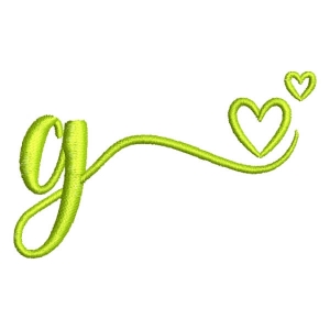 Cursive letter g (with glyph) Embroidery Design