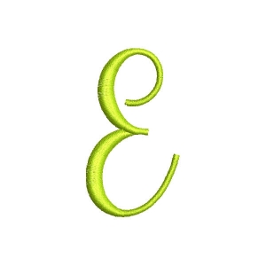 Cursive letter E Embroidery Design
