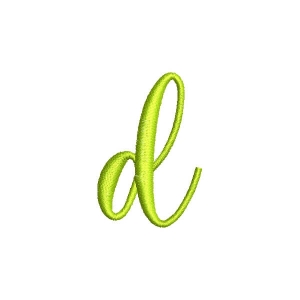 Cursive letter d Embroidery Design