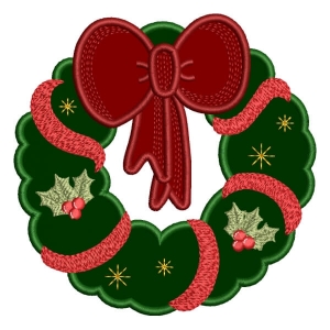Christmas Wreath (Applique) Embroidery Design