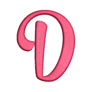 Ligthning Alphabet Letter D Embroidery Design