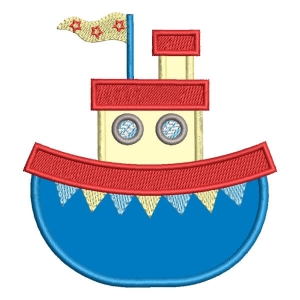 Boat (applique) Embroidery Design