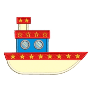 Boat (applique) Embroidery Design