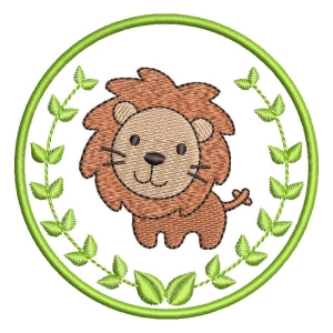 Lion in a frame Embroidery Design