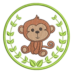 Monkey in a frame Embroidery Design
