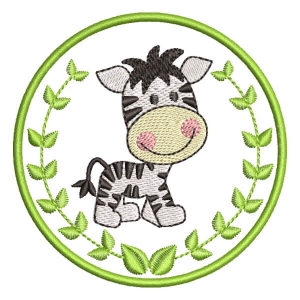 Zebra in a frame Embroidery Design