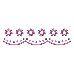 Matriz de bordado Barrado Floral
