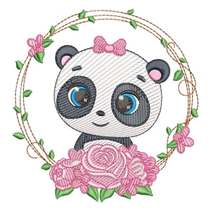 Cute Panda (Quick Stitch) Embroidery Design