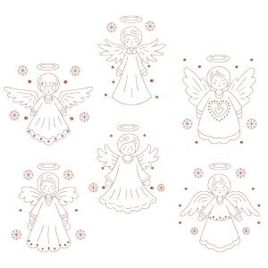 Angels (Redwork) Design Pack