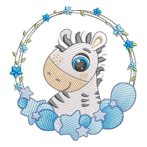 Cute Zebra (Quick Stitch) Embroidery Design