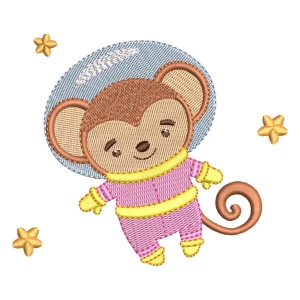 Astronaut Monkey Embroidery Design