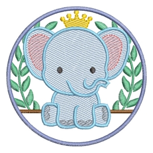 Baby Elephant Safari in Frame (Quick Stitch) Embroidery Design