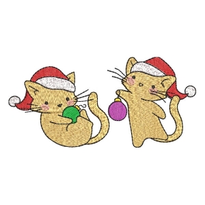 Christmas Cats Embroidery Design