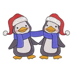 Christmas Penguins Embroidery Design