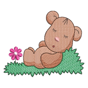 Sleeper Bear (Quick Stitch) Embroidery Design