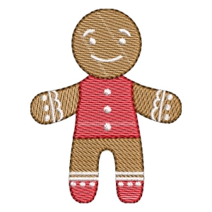 Christmas Gingerbread Man (Quick Stitch) Embroidery Design
