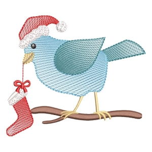 Christmas Bird (Quick Stitch) Embroidery Design