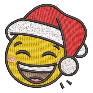 Emoji Smiling at Christmas Embroidery Design