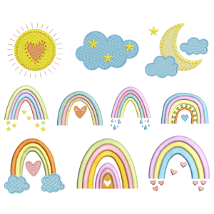 Boho Rainbow (Quick Stitch) Design Pack